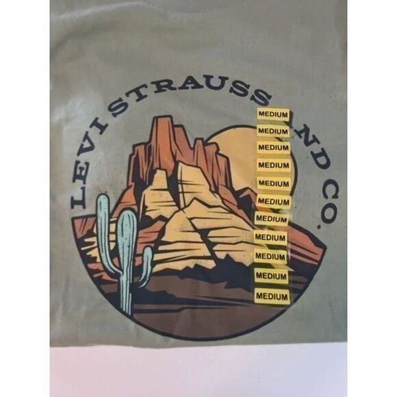Levi Strauss Graphic Print T-Shirt, Mens Medium Short Sleeve Top Crew Neck - Picture 6 of 10